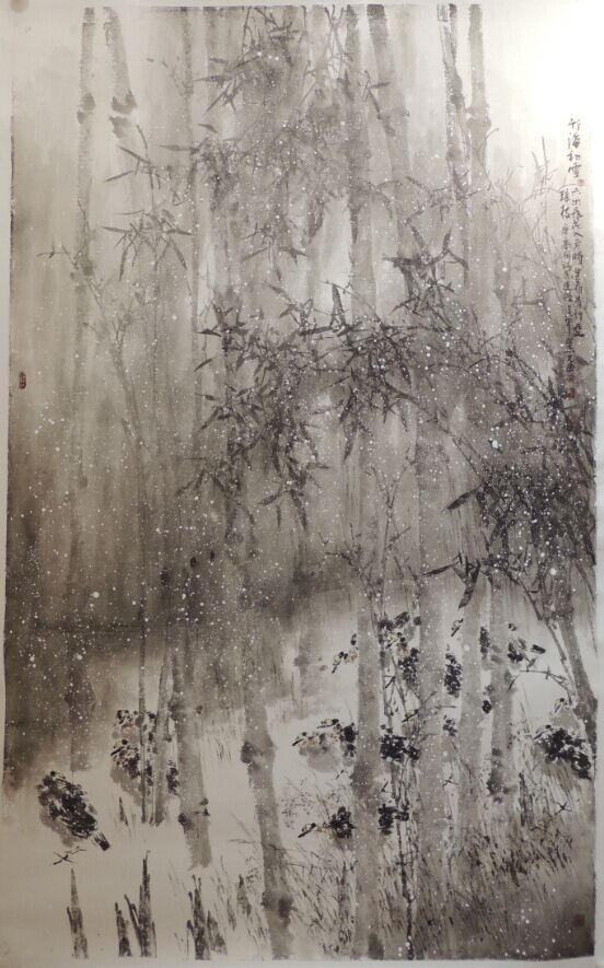 在2015年中国美协主办的"泰山之尊全国中国画油画作品展"中,作品